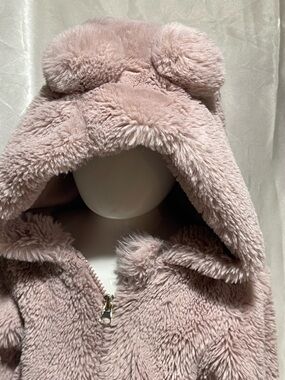 Me Jane Mini 3T -Soft Plush Hooded Teddy Coat - Dusty Pink- Faux Fur
